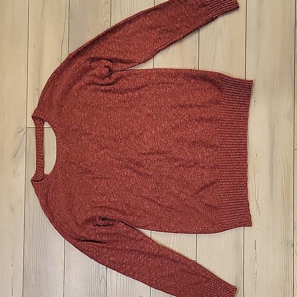 American Eagle Orange Red Sweater w/ Keyhole Back - Size Small